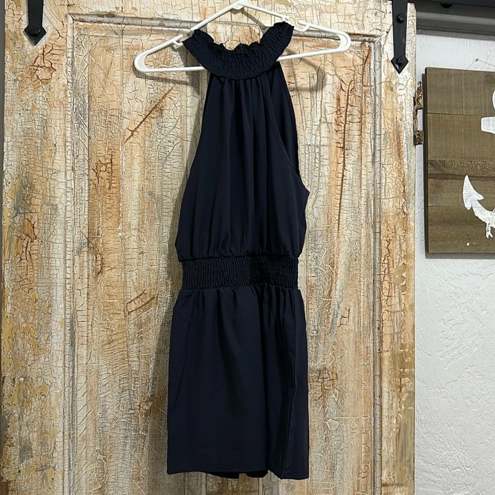 Cute black amazon romper, size small!